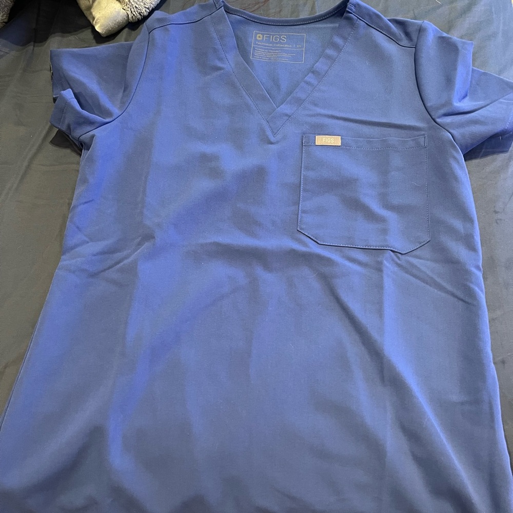 Figs xs denim blue Catarina top